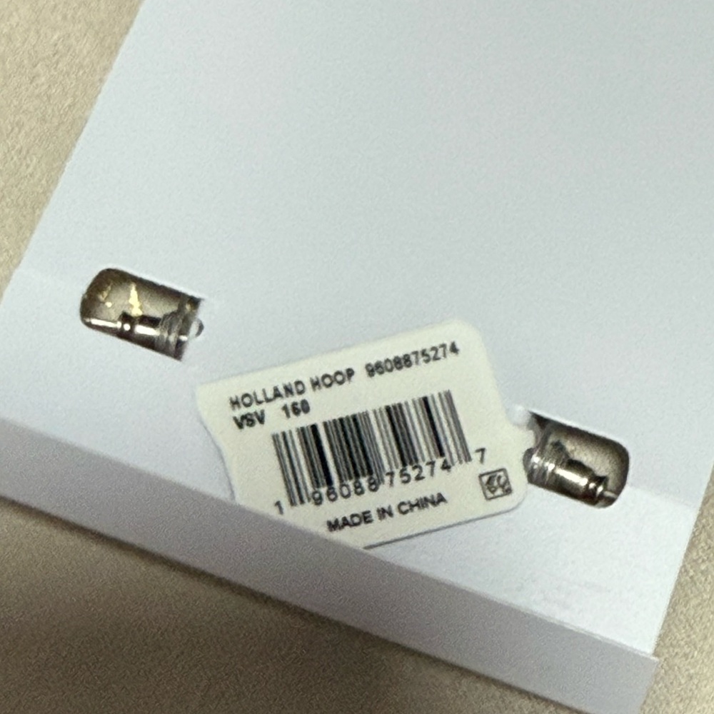 NWT Kendra Scott Holland Vintage Silver Hoop Earrings In White Crystal - Picture 10 of 10